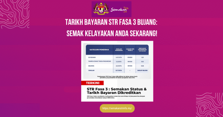 TARIKH BAYARAN STR FASA 3 BUJANG: