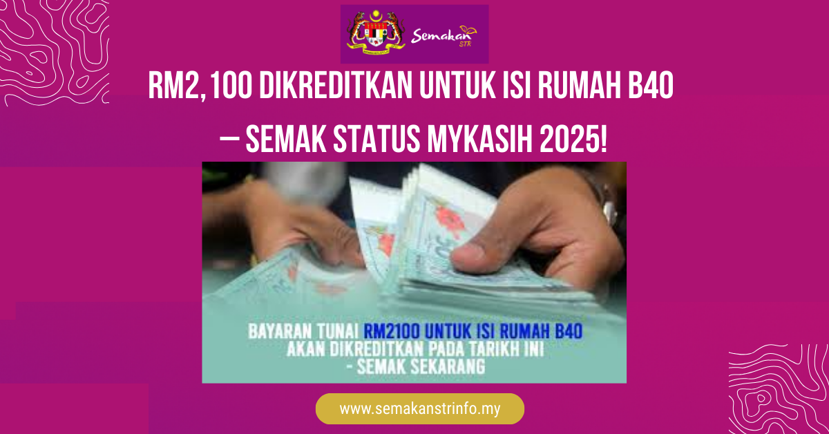 RM2,100 DIKREDITKAN UNTUK ISI RUMAH B40