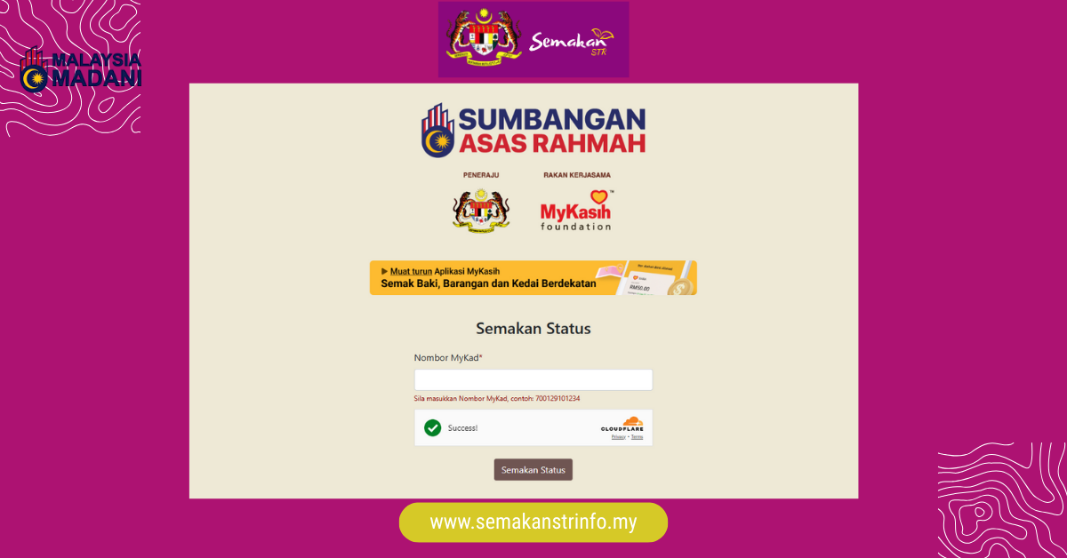 semakan status mykasih 2025