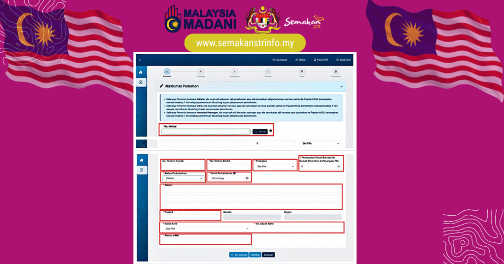 Panduan Permohonan Baru STR 2026 | Apa Yang Anda Perlu Tahu 9  Halaman Permohonan Baharu
