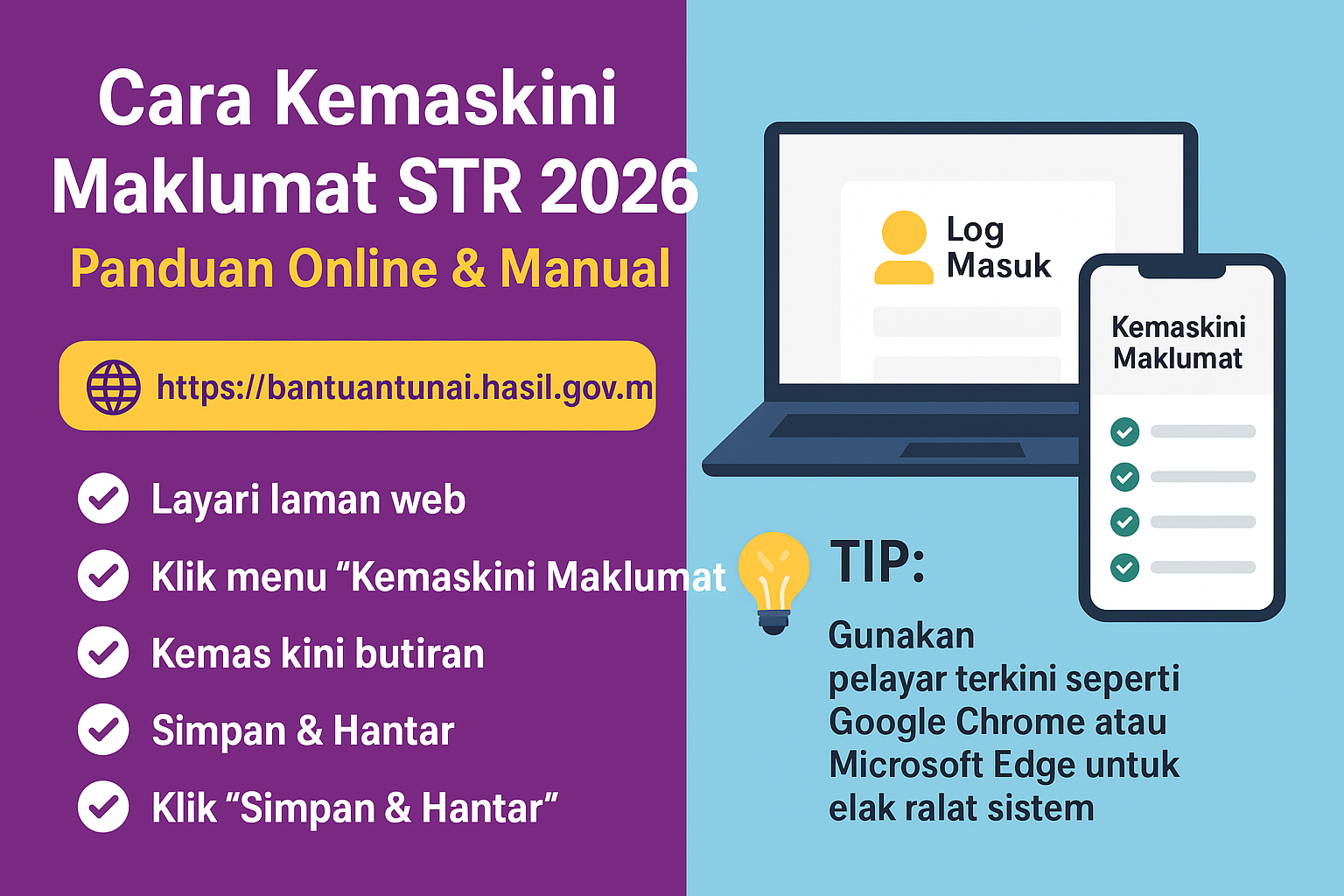 Cara Kemaskini Maklumat STR 2026 – Panduan Online & Manual 1 Kemaskini Maklumat STR 2026