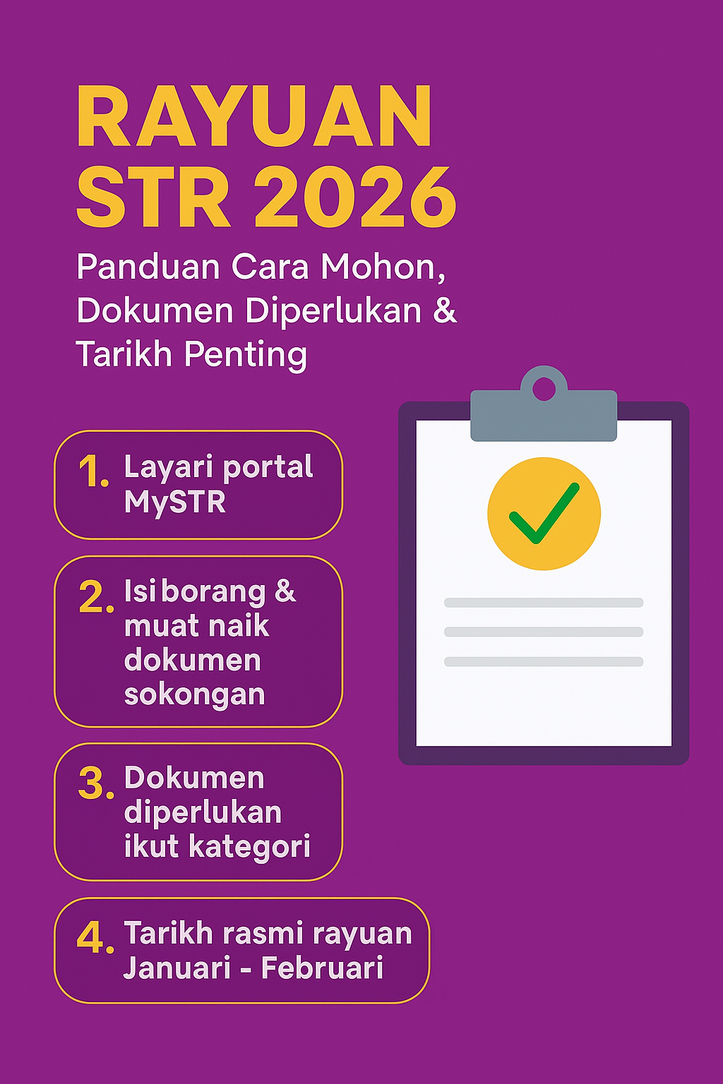 Rayuan STR 2026 – Cara Mohon, Dokumen Diperlukan & Tarikh Penting 2 Rayuan STR 2026 – Cara Mohon, Dokumen Diperlukan & Tarikh Penting
