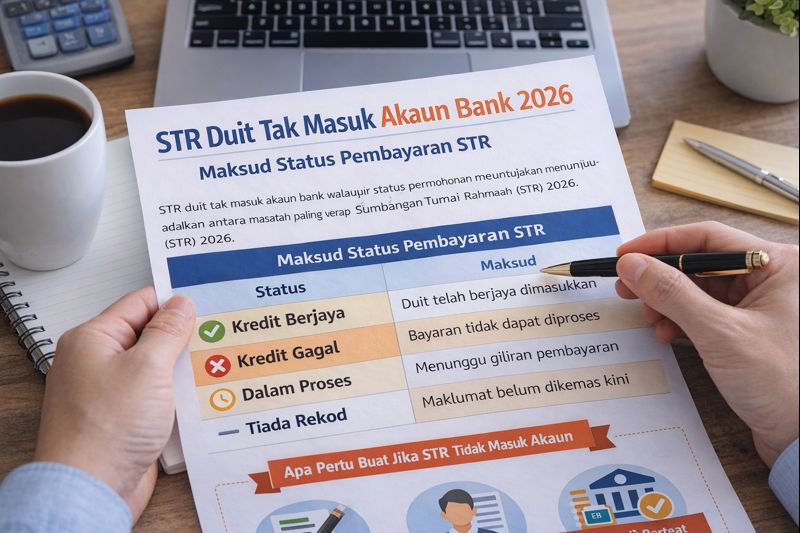 Punca Utama STR Duit Tidak Masuk Akaun Bank