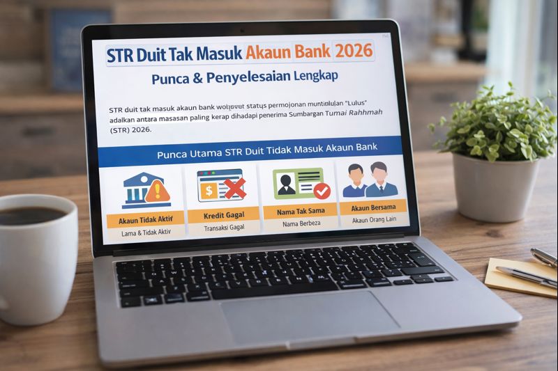 STR duit tak masuk akaun bank